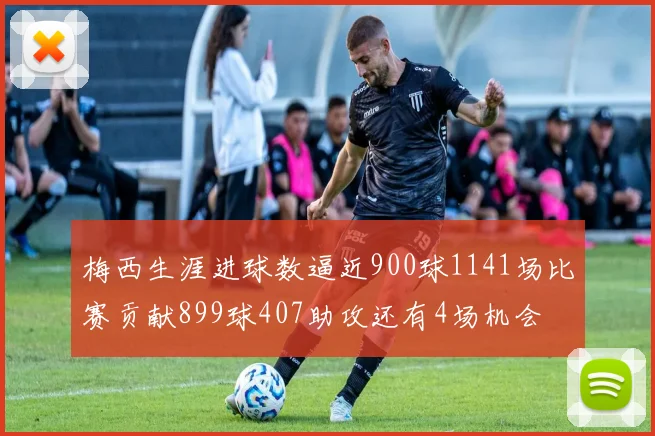 梅西生涯进球数逼近900球1141场比赛贡献899球407助攻还有4场机会